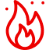<p>Poiktogramm einer Flamme - rot</p>
